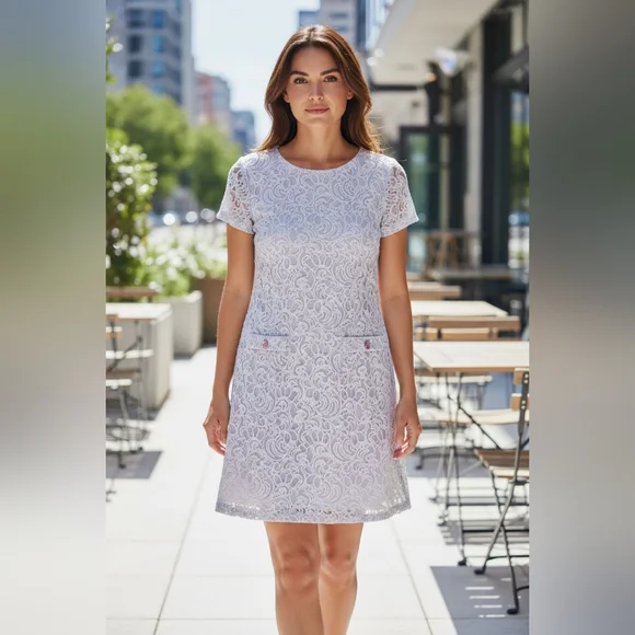 TOMMY HILFIGER  Elegant White Lace Dress SIZE 6 - Picture 7 of 7